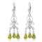 4.51 Carat 14K Solid White Gold Chandelier Diamond Earrings Peridot