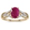 Certified 14k Yellow Gold Oval Ruby And Diamond Ring