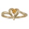 Certified 10k Yellow Gold Round Citrine Heart Ring