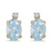 Certified 14k Yellow Gold Oval Aquamarine And Diamond Earrings 1.16 CTW