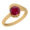 1.00 Ctw Ruby 14K Yellow Gold Solitaire Ring
