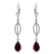 3 Carat 14K Solid White Gold Tonight She Lies Garnet Earrings