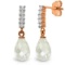 14K Solid Rose Gold Earrings withDiamonds & Rose Topaz