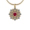 2.41 Ctw VS/SI1 Ruby And Diamond 14K Yellow Gold Vintage Style Pendant