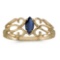 Certified 10k Yellow Gold Marquise Sapphire Filagree Ring