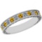 0.83 Ctw VS/SI1 Yellow Sapphire And Diamond 14K White Gold Filigree Style Band Ring