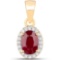 1.04 Carat Genuine Ruby and White Diamond 14K Yellow Gold Pendant