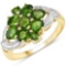 14K Yellow Gold Plated 1.26 CTW Genuine Chrome Diopside .925 Sterling Silver Ring
