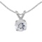 Certified 14k White Gold Round White Topaz Pendant 0.48 CTW