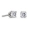 Certified 3 mm Petite Round White Topaz Screw-back Stud Earrings in 14k White Gold