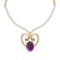 23.69 Ctw VS/SI1 Amethyst And Diamond 14k Yellow Gold Victorian Style Necklace