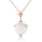 0.65 Carat 14K Solid Rose Gold Necklace Natural Heart Opal