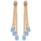 14K Solid Rose Gold Chandelier Earrings withDiamonds & Blue Topaz