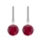 4.26 Ctw Ruby And Diamond SI2/I1 14K White Gold Earrings