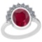 3.28 Ctw VS/SI1 Ruby And Diamond Platinum Vintage Style Ring