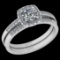 1.34 Ctw I2/I3 Diamond 10K White Gold Engagement Halo Set Ring