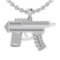 0.35 Ctw I2/I3 Diamond 10k White Gold Gun Pendant