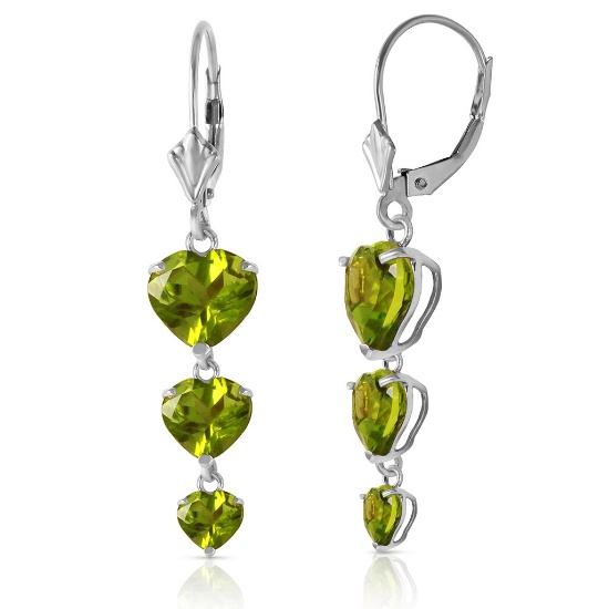 6 Carat 14K Solid White Gold We Dream Peridot Earrings