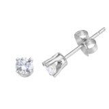 Certified 14k White Gold 0.25 Ct Diamond Stud Earrings