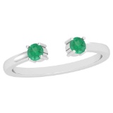 0.50 Ctw Emerald Style Prong Set 14K White Gold Ring