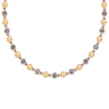 2.75 Ctw I1/I2 Citrine And Diamond 10K Rose Gold Necklace