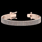4.92 Ctw SI2/I1 Diamond 14K Rose Gold 3 Row Bracelet