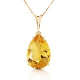 5 CTW 14K Solid Gold Only You Citrine Necklace