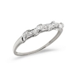 Certified 14K White Gold Diamond Band Ring