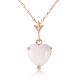 0.65 Carat 14K Solid Rose Gold Necklace Natural Heart Opal