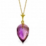 9.5 Carat 14K Solid Gold Necklace Pointy Briolette Drop Amethyst