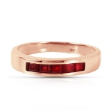 14K Solid Rose Gold Rings with Natural rubyes