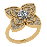 1.38 Ctw SI2/I1 Diamond 14K Yellow Gold Vintage Style Ring