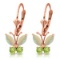 1.39 Carat 14K Solid Rose Gold Butterfly Earrings Opal Peridot