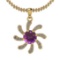 1.75 Ctw Amethyst And Diamond I2/I3 14K Yellow Gold Necklace