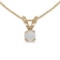 Certified 14k Yellow Gold Round Opal Pendant