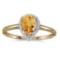 Certified 14k Yellow Gold Pear Citrine And Diamond Ring