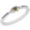 0.18 Ct Natural Yellow Diamond I2/I3And White Diamond I2/I3 18k White Gold Vintage Style Ring