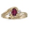 Certified 14k Yellow Gold Oval Rhodolite Garnet And Diamond Ring