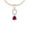 4.61 Ctw Ruby And Diamond SI2/I1 14K Rose Gold Pendant