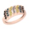0.40 Ctw I1/I2 Treated Fancy Black ,Yellow,Blue,White Diamond 14K Rose Gold Ring