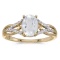 Certified 10k Yellow Gold Oval White Topaz And Diamond Ring 1.62 CTW