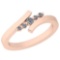 0.11 Ctw VS/SI1 Diamond Platinum 14K Rose Gold Plated Ring