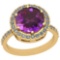 3.99 Ctw Amethyst And Diamond I2/I310K Yellow Gold Vintage Style Ring