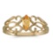 Certified 10k Yellow Gold Marquise Citrine Filagree Ring