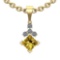 1.77 Ctw Citrine And Diamond I2/I310K Yellow Gold Pendant