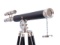 Chrome - Leather Griffith Astro Telescope 64in. with Black Wooden Legs