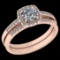 1.34 Ctw I2/I3 Diamond 10K Rose Gold Engagement Halo Set Ring