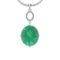 4.05 Ctw Emerald And Diamond I2/I3 14K White Gold Pendant