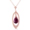 14K Solid Rose Gold Necklace with Briolette Purple Amethyst
