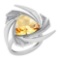 Certified 5.67 Ctw I2/I3 Citrine And Diamond 14K White Gold Vintage Style Ring